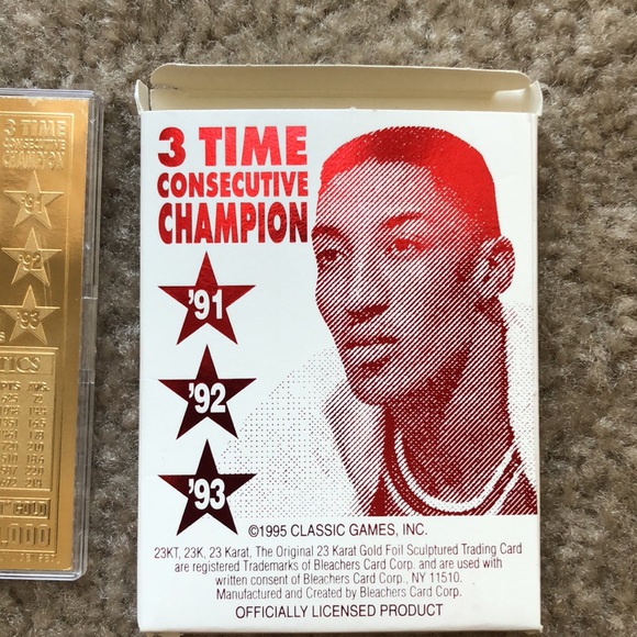 1995 Classic Scottie Pippen 23 Karat Gold Card - Picture 7 of 8